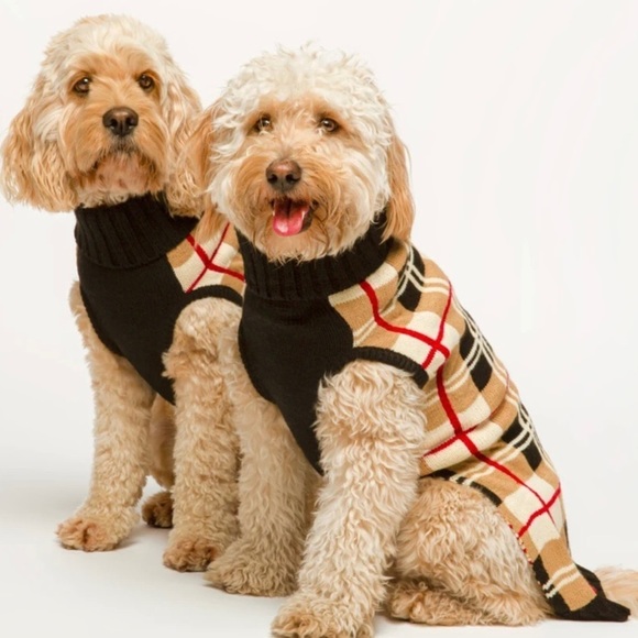 Fabdog Other - 24” Camel Multi Plaid Sweater for Large Dog New ~ Dog Clothes
